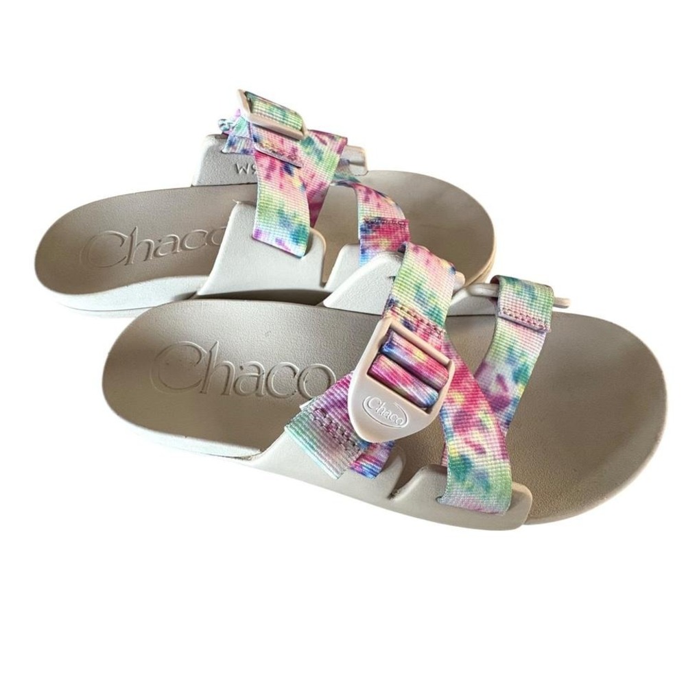 CHACOS Chillos Slides Tie Dye Adjustable Strap Sandals Casual Rubber Shoes SZ 9 - Picture 3 of 8